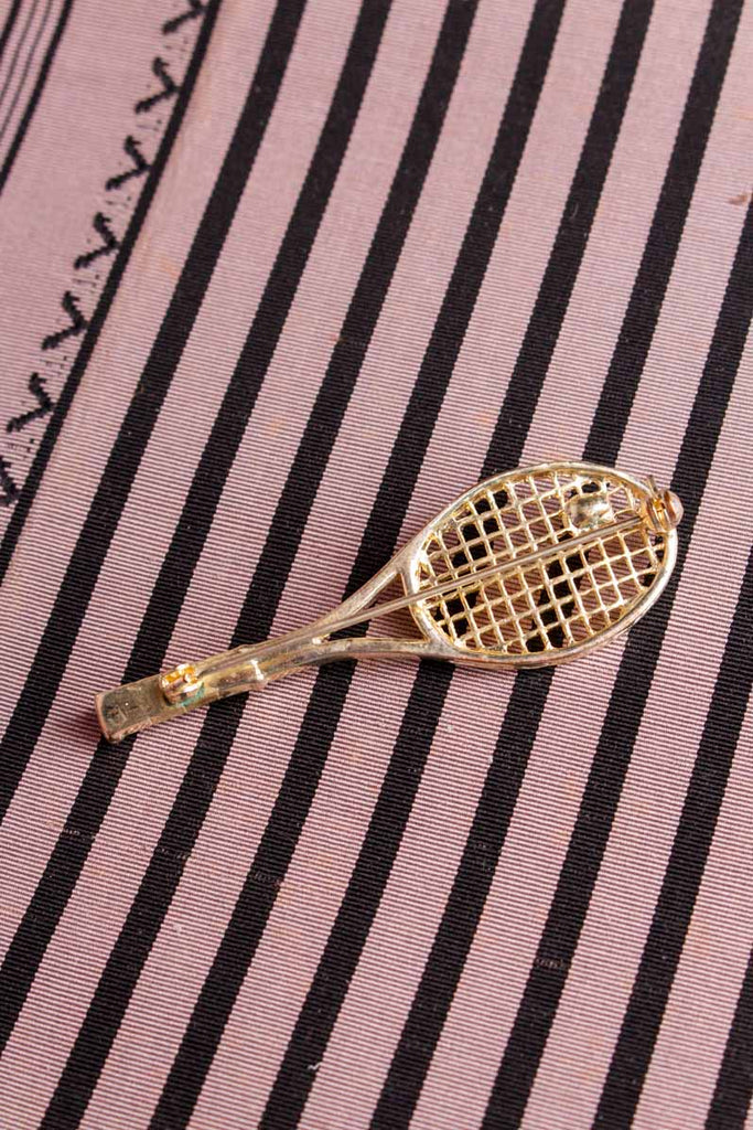 Vintage Brosche Tennisschläger