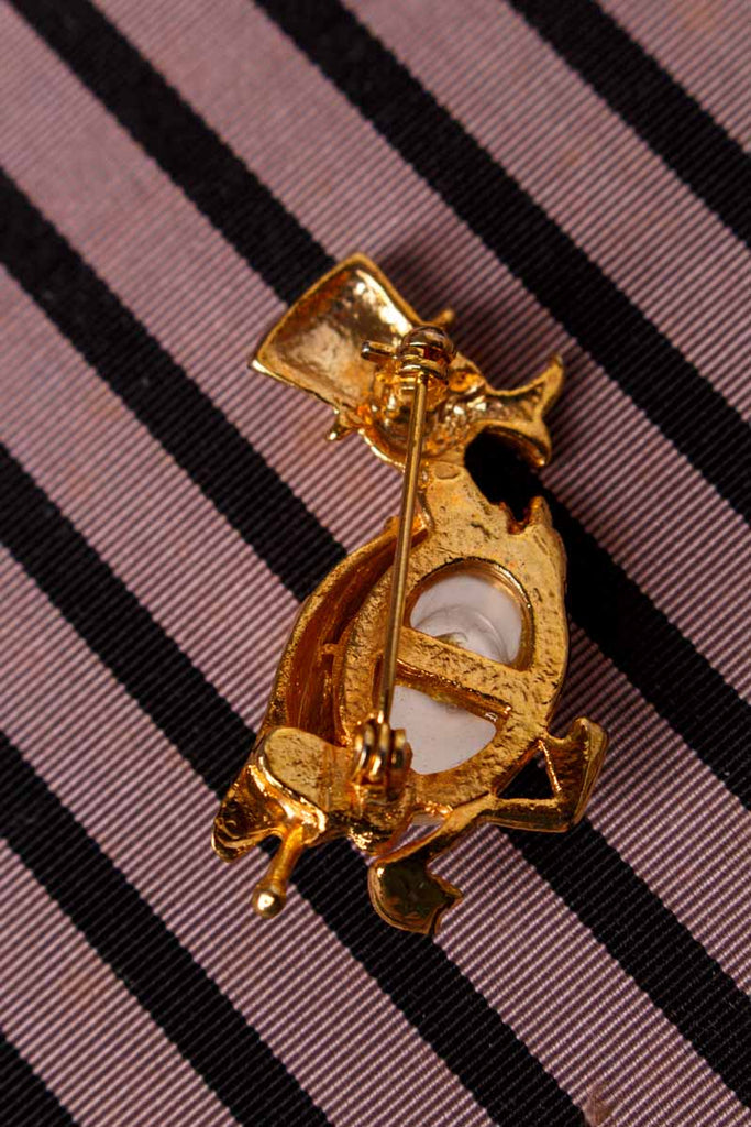 Anstecker gold Pinguin im Frack