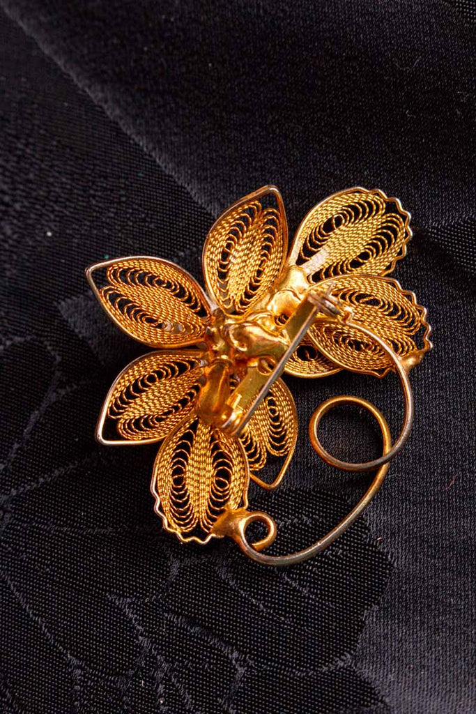 Brosche goldene Blüte