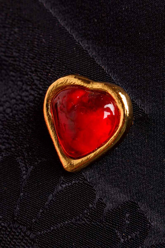 YSL Brosche Herz vergoldet