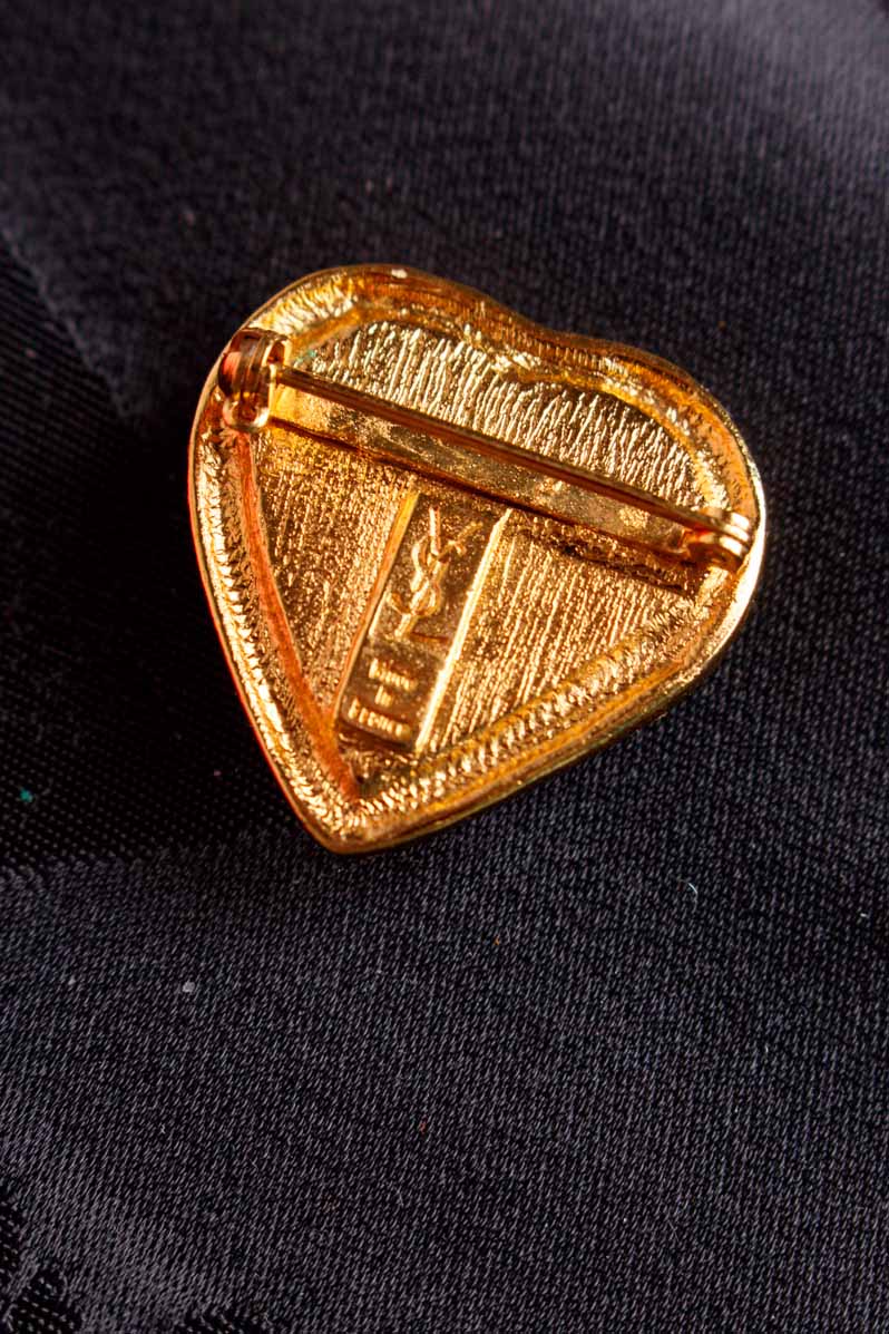 YSL Brosche Herz vergoldet