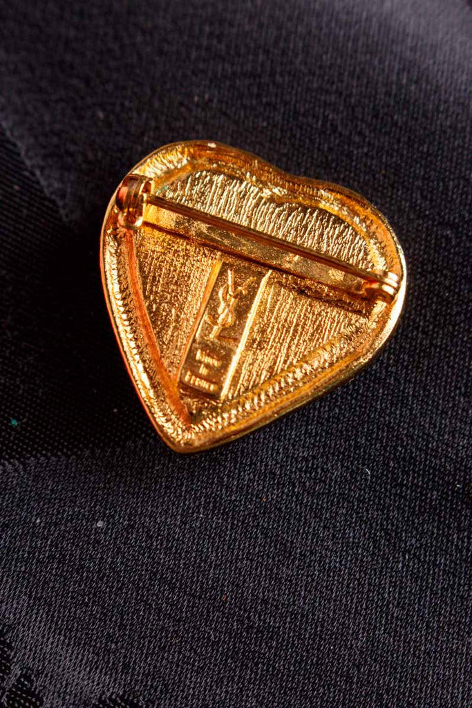 YSL Brosche Herz vergoldet