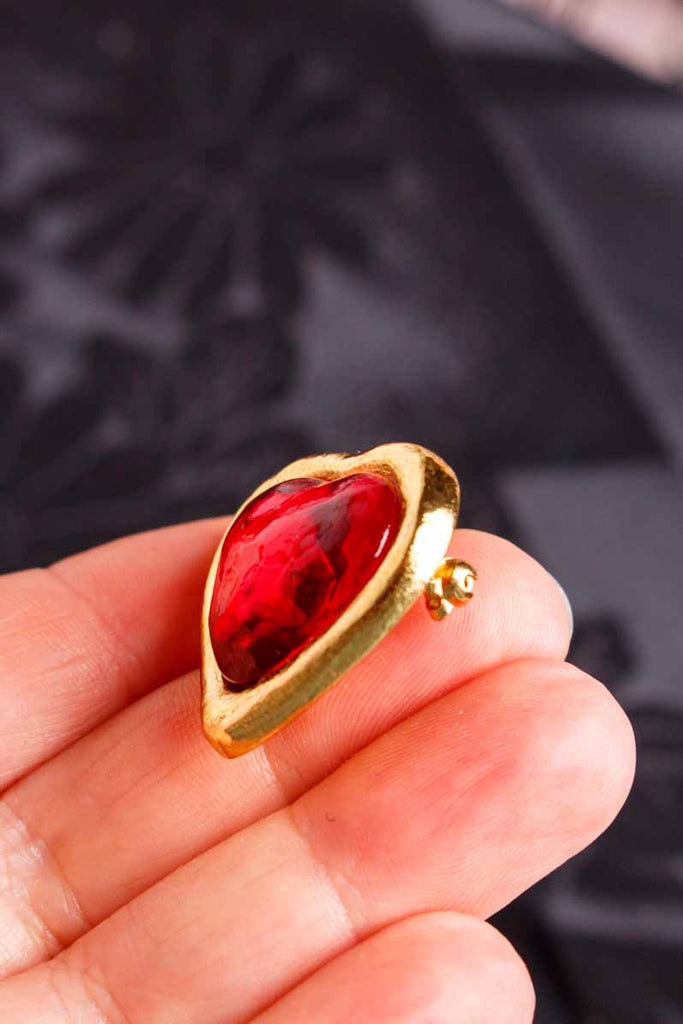 YSL Brosche Herz vergoldet