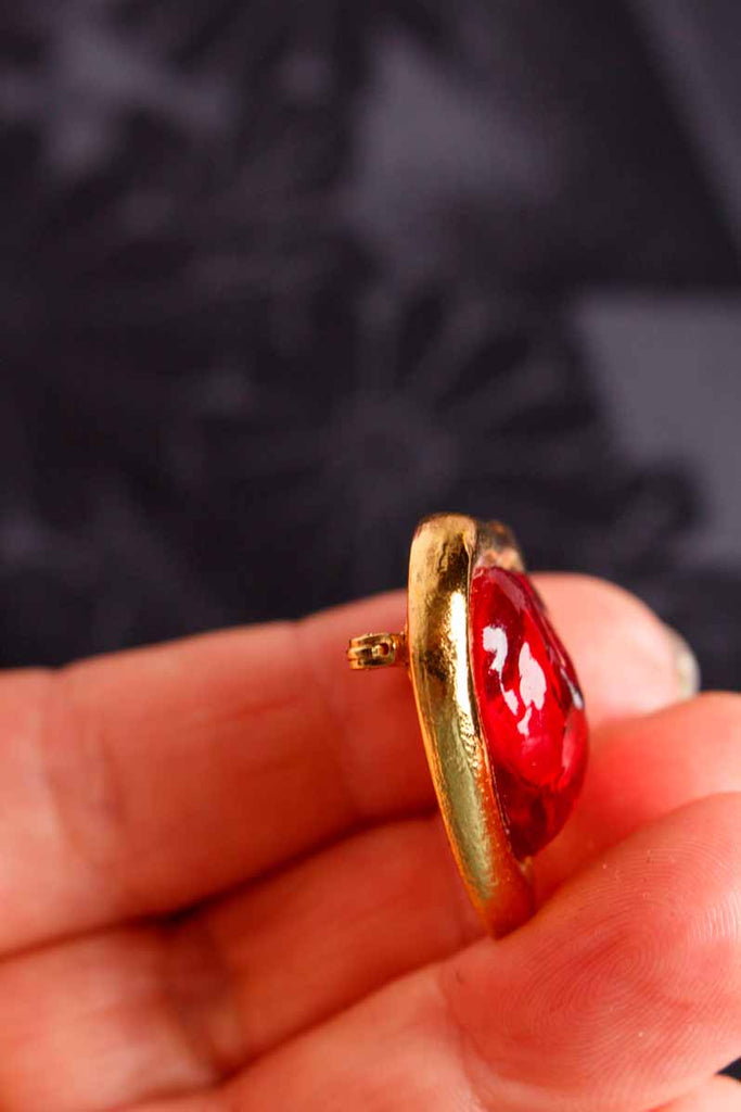 YSL Brosche Herz vergoldet