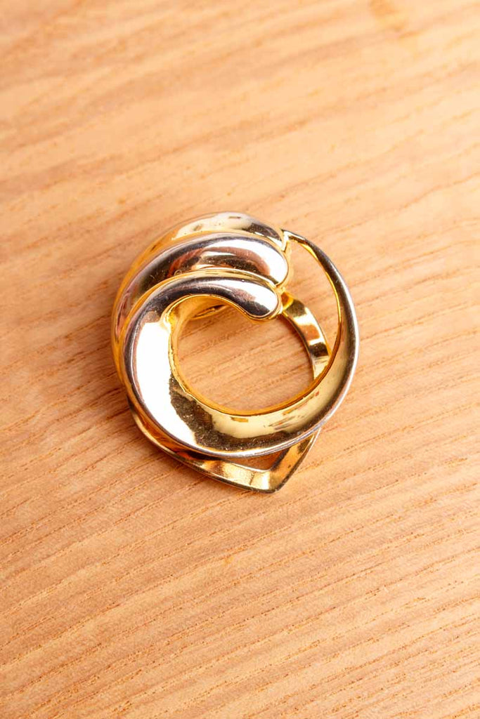 Vintage Tuchclip goldene Welle