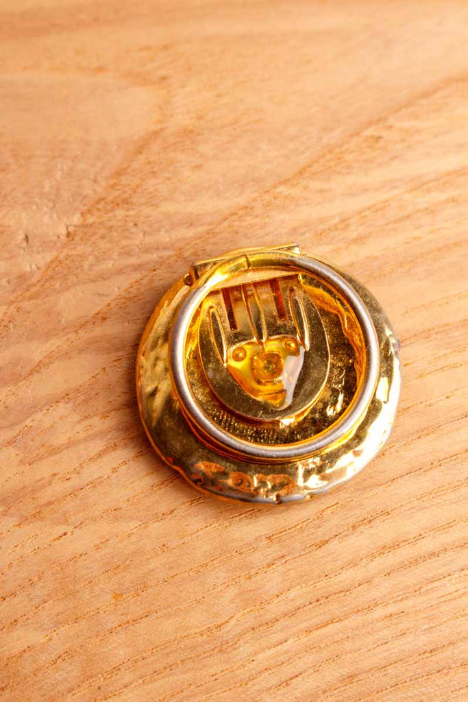 Vintage Tuchclip gold mit Muschel