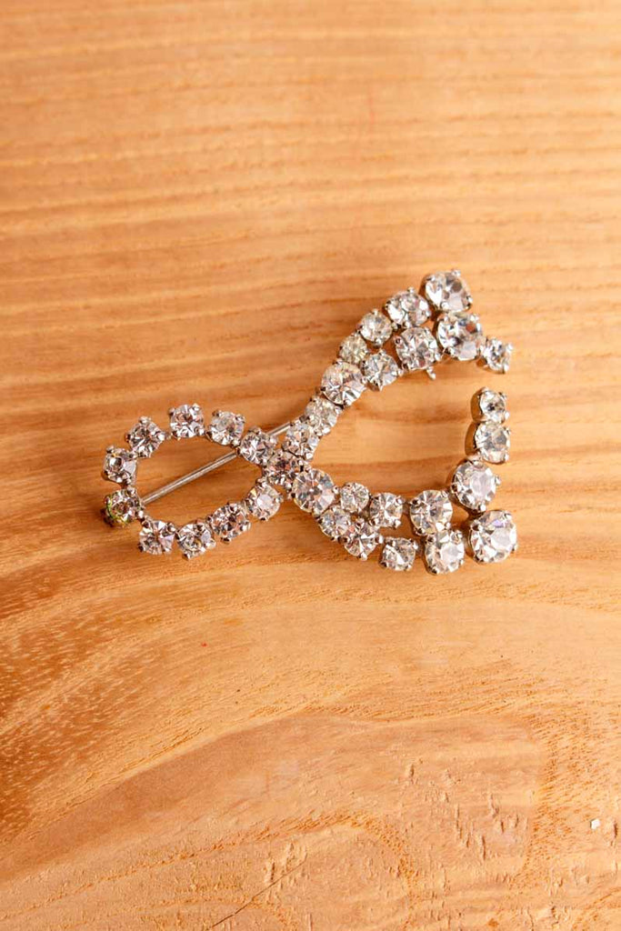 Vintage Strass Brosche Schleife