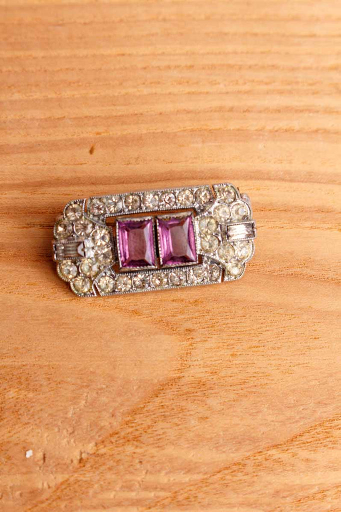 Vintage Strass Brosche Art Deco
