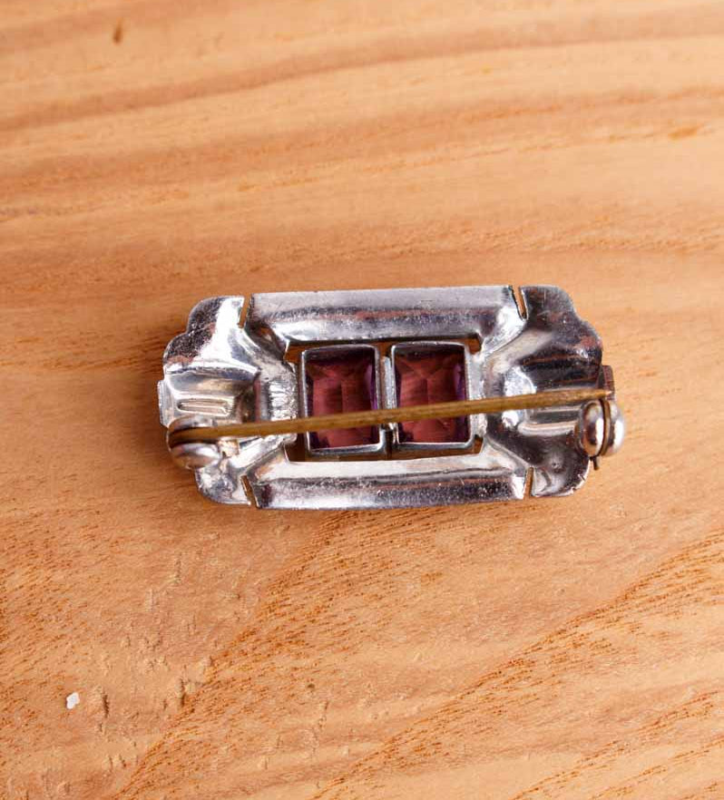 Vintage Strass Brosche Art Deco