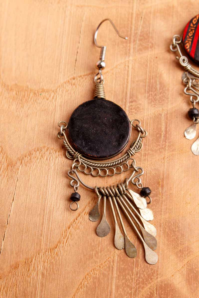 Boho Ohrhänger aus Peru silber+Keramik