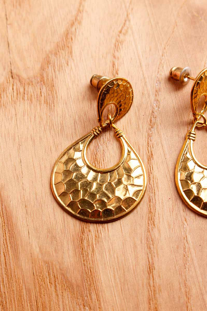 Boho Ohrhänger gold mit Struktur