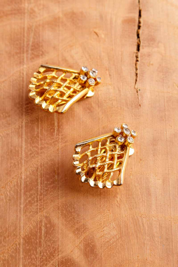 80s Ohrclips gold + Glitzer