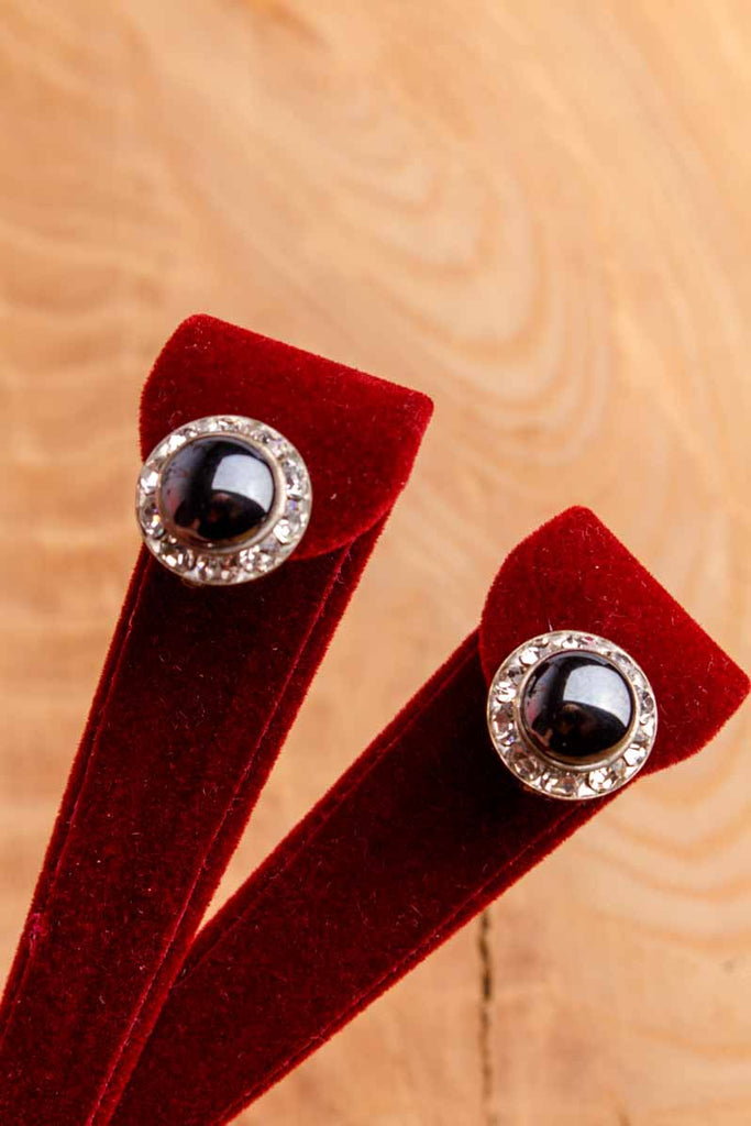 zeitlose 80s Ohrclips silber+Strass