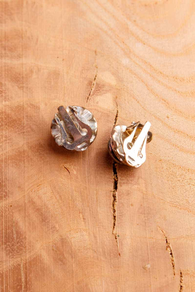 zeitlose 80s Ohrclips silber+Strass