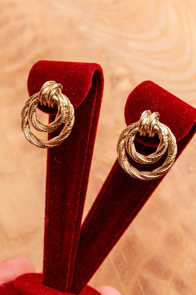 80s Ohrstecker gold rund Ringe