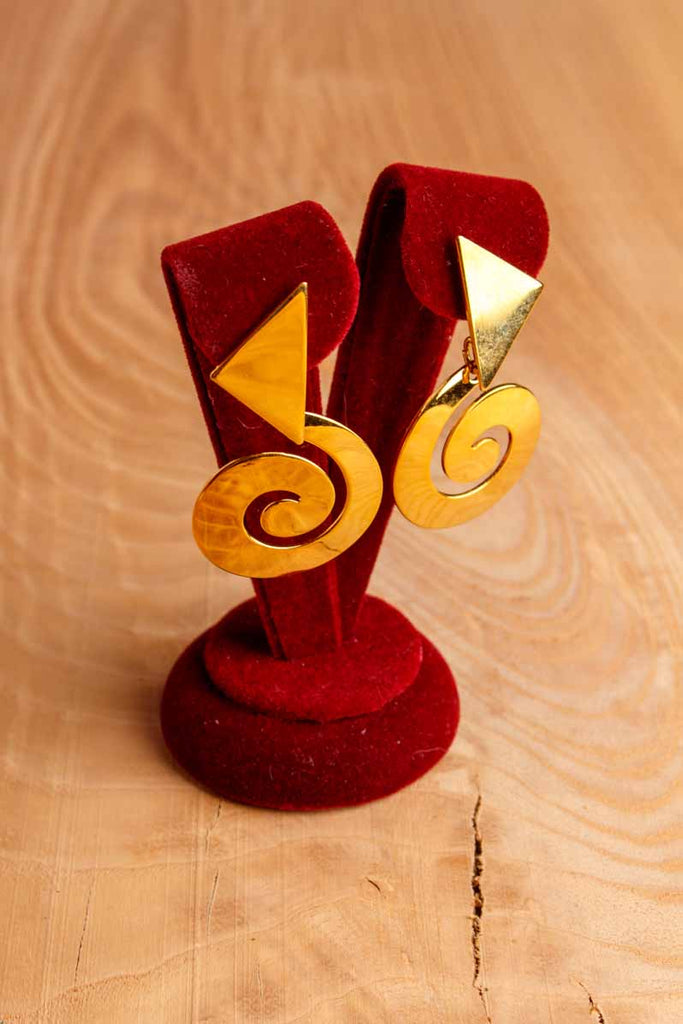 Vintage 90er Ohrringe gold Wirbel