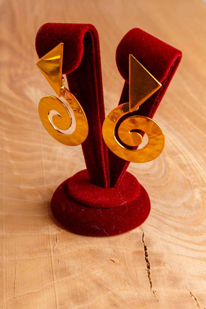 Vintage 90er Ohrringe gold Wirbel