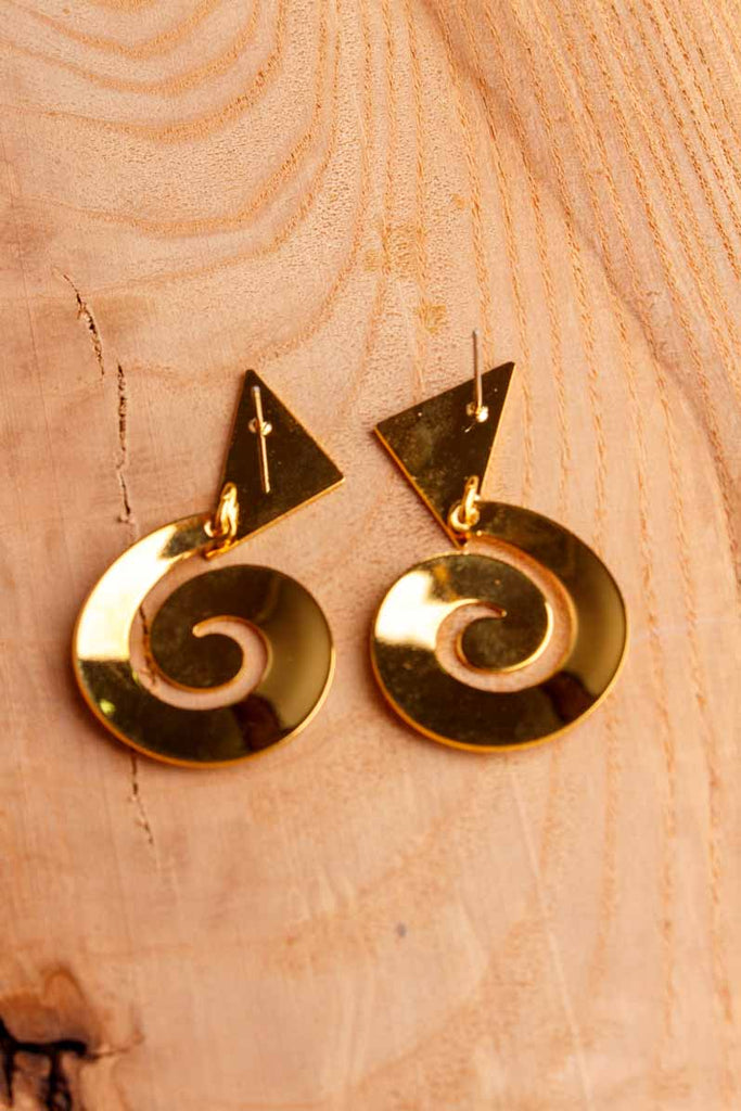 Vintage 90er Ohrringe gold Wirbel