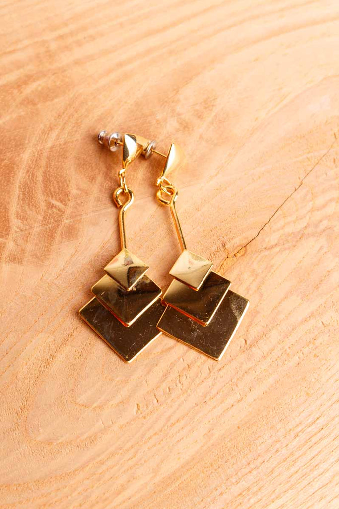 Vintage 90er Ohrstecker Quadrat