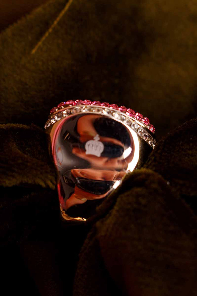 POMPÖÖS Ring pink Strass