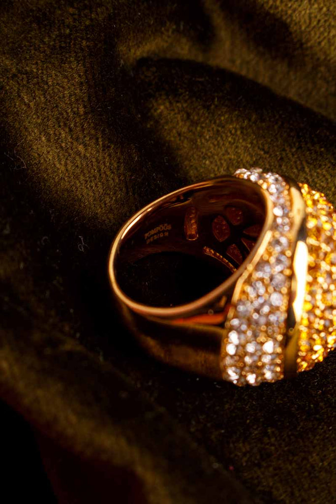 POMPÖÖS Ring gold Strass