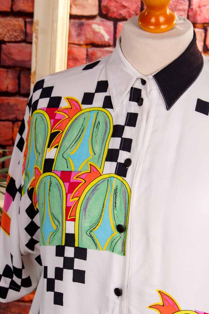 Vintage Oversize Statement Bluse