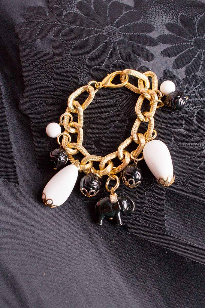 70s Bettelarmband gold Elefant