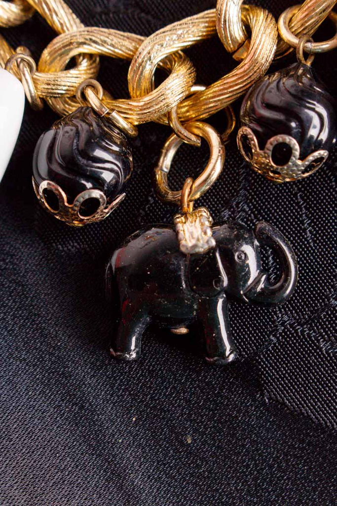 70s Bettelarmband gold Elefant