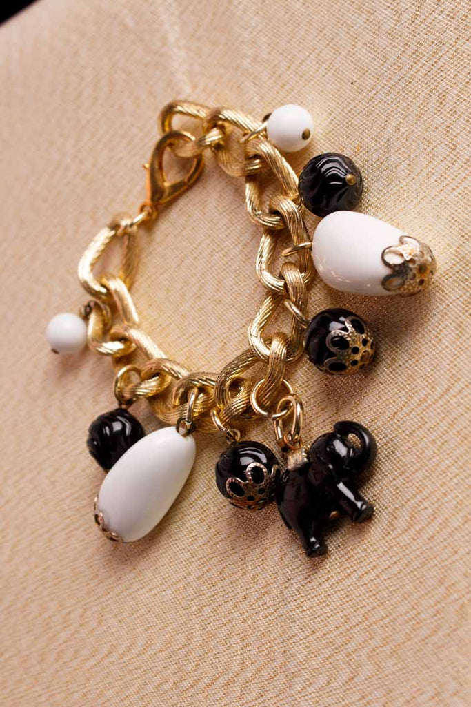 70s Bettelarmband gold Elefant