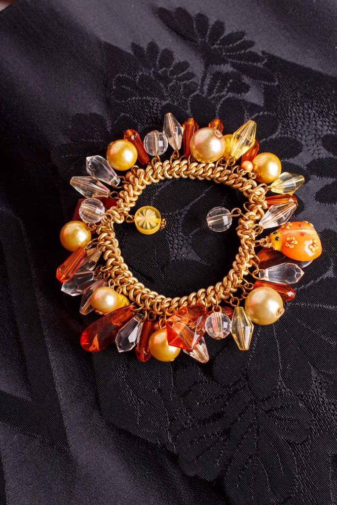 70s Bettelarmband gold Marienkäfer