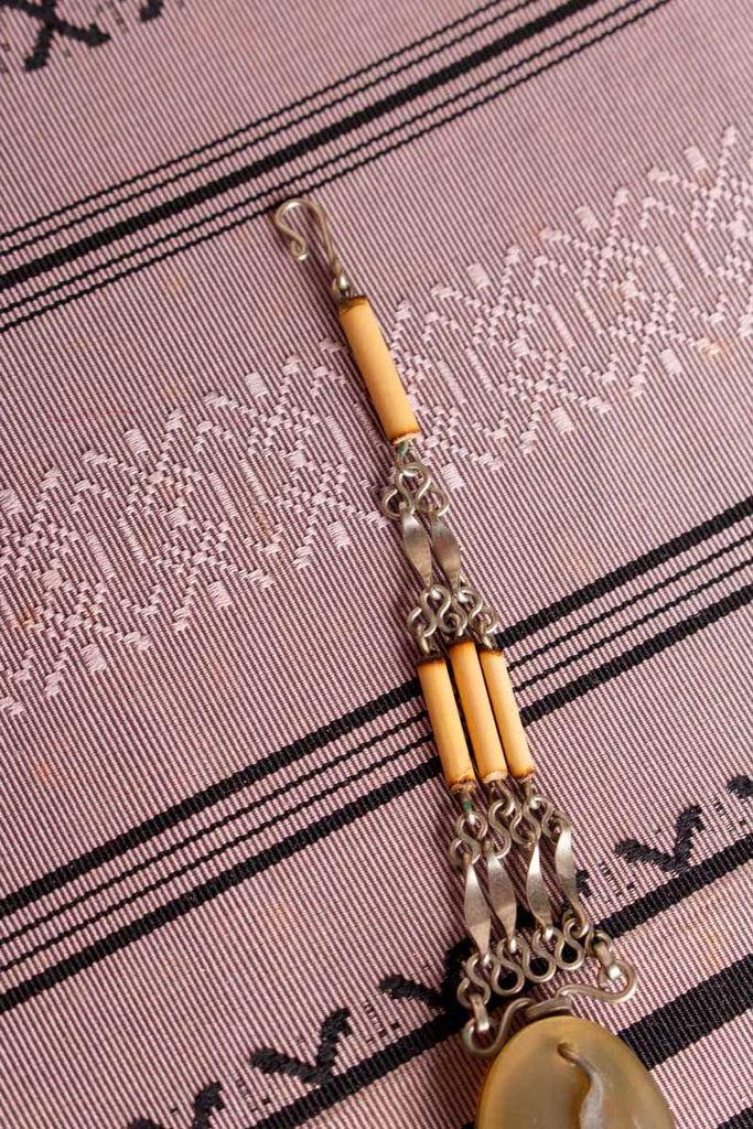 Hippie Armband Holz Stein silber