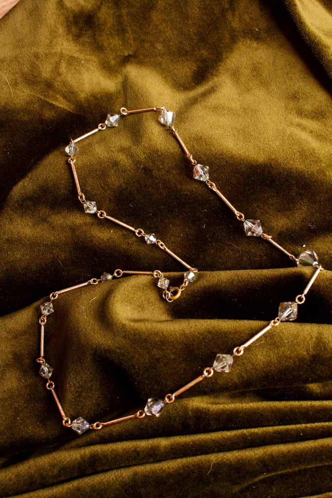 Boho Kette gold Kristalle