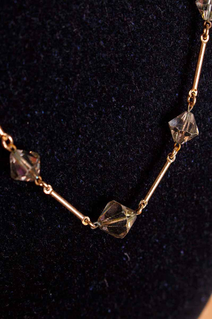 Boho Kette gold Kristalle