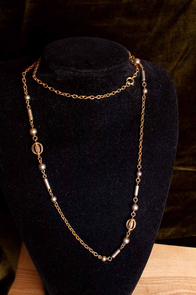 Vintage 70s Kette gold+silber