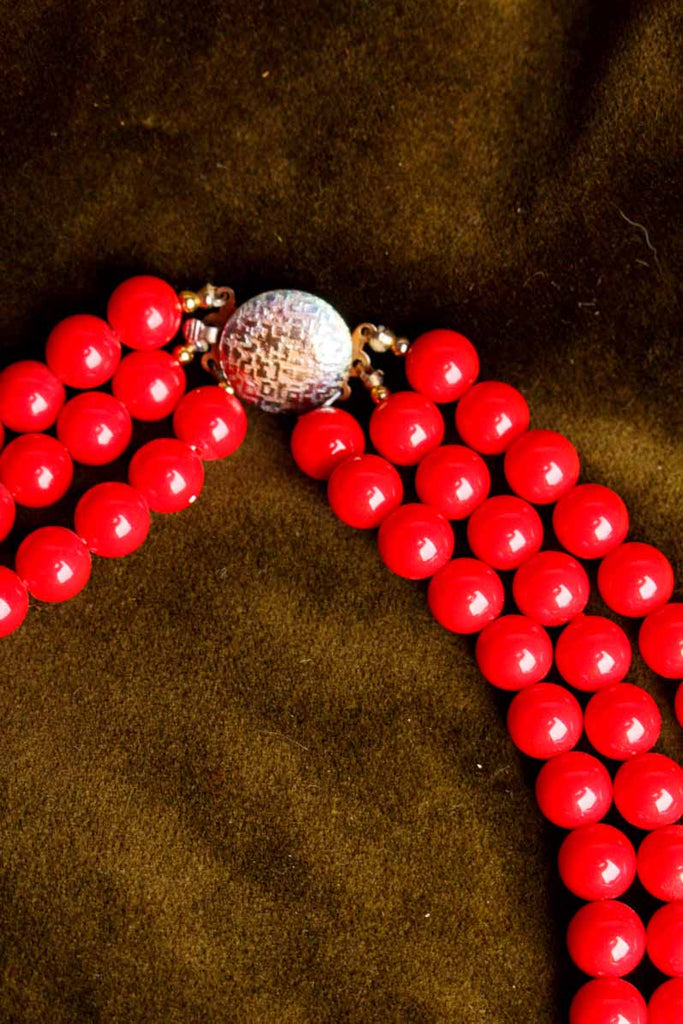 Statement Collier rot weiß