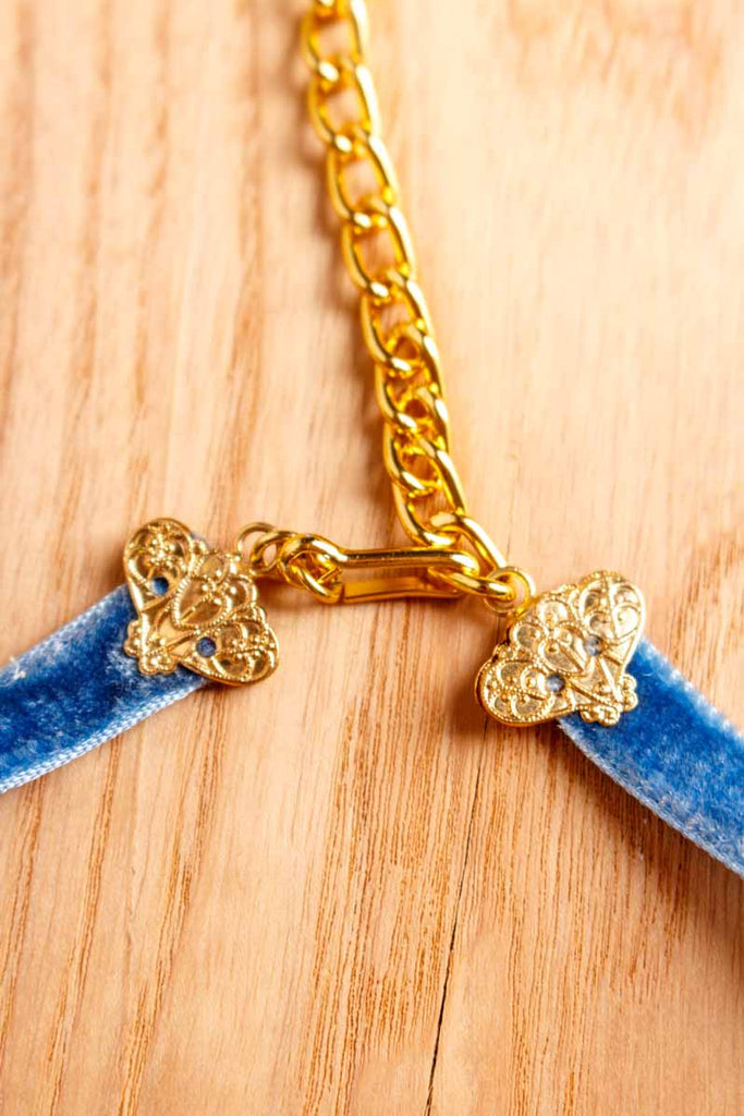 70s Disco Halsband blau