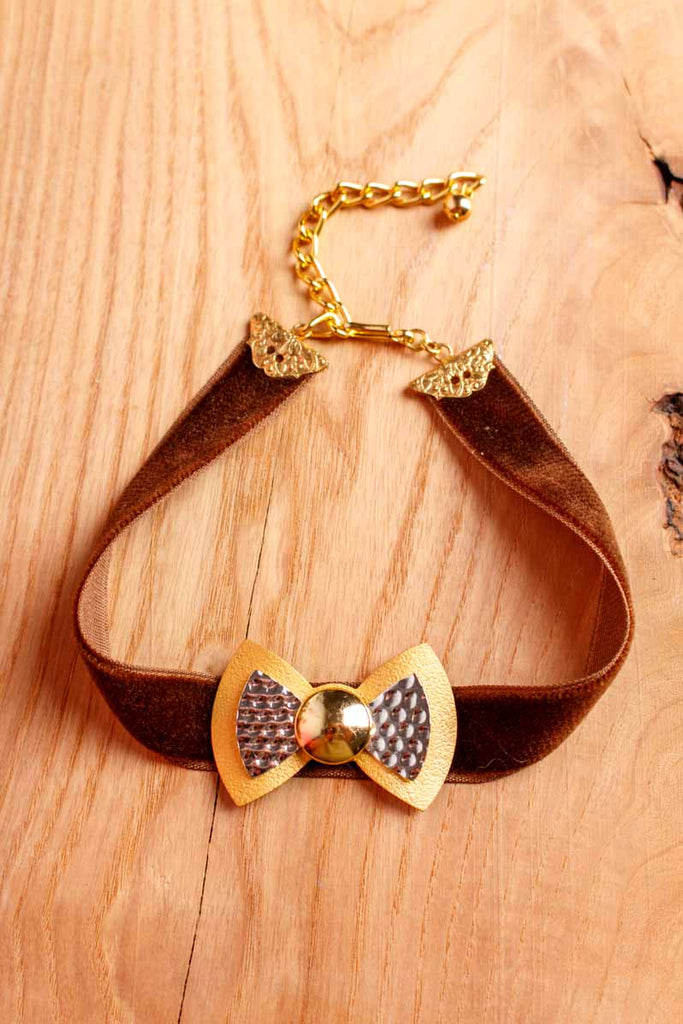 70s Disco Kropfband braun