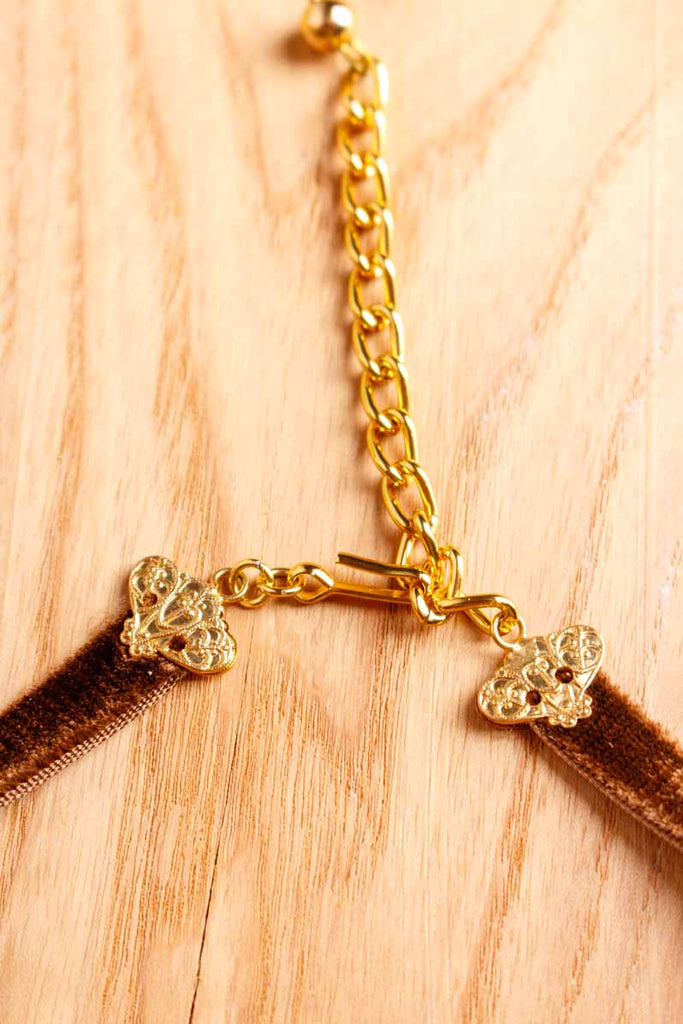 70s Disco Kropfband braun