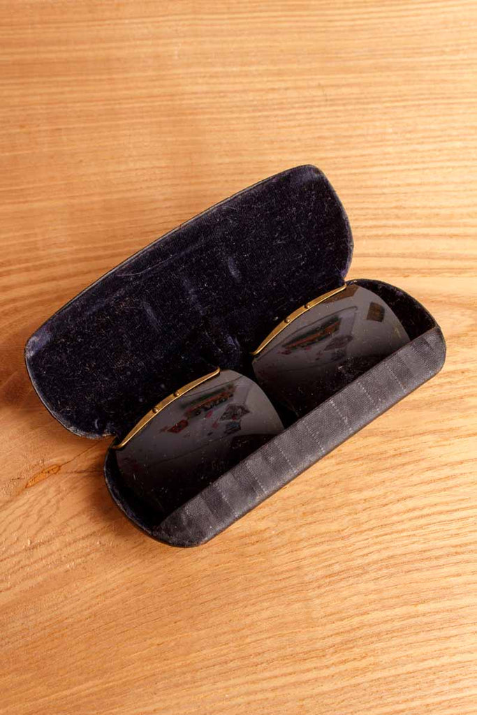 Vintage Brillen Sonnen Clip-Ons + Etui