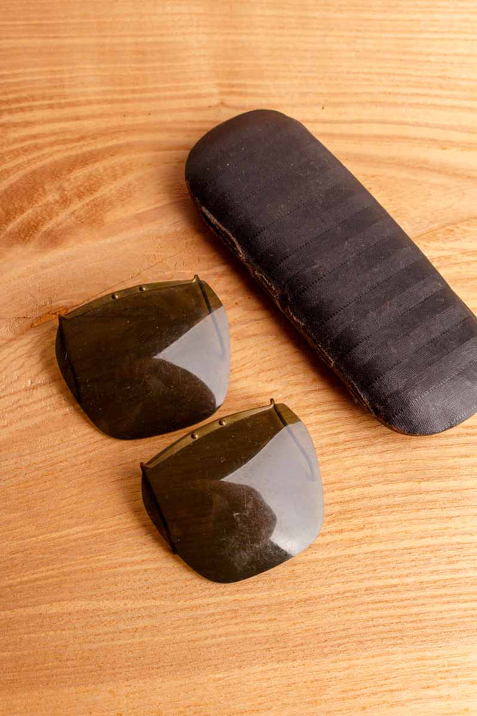Vintage Brillen Sonnen Clip-Ons + Etui