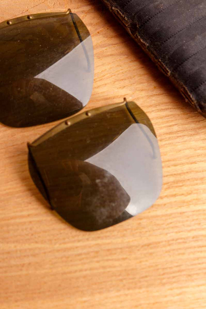 Vintage Brillen Sonnen Clip-Ons + Etui