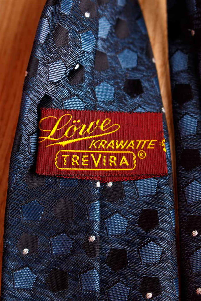 60s Rockabilly Schlips blau Rauten