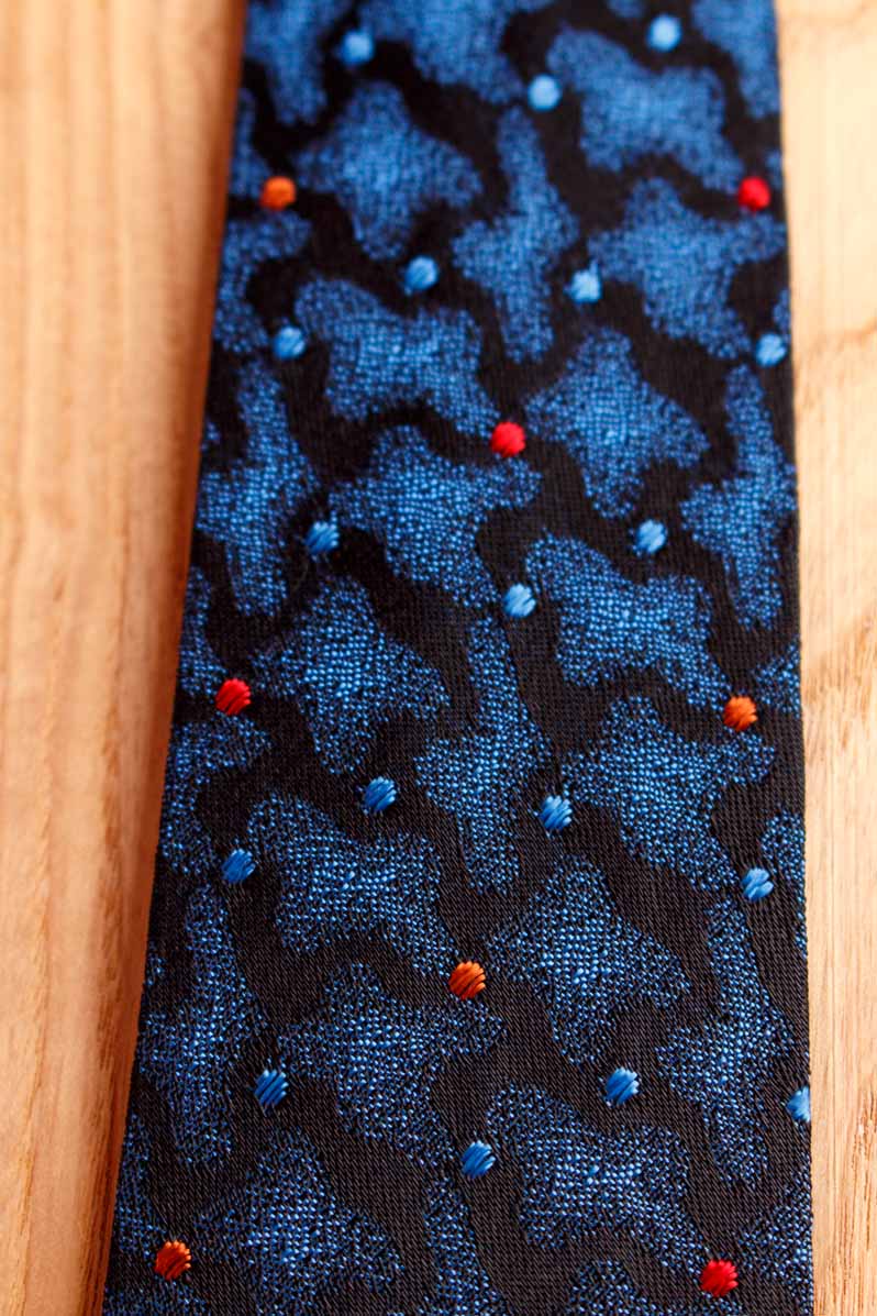 60s Rockabilly Schlips blau Amöben