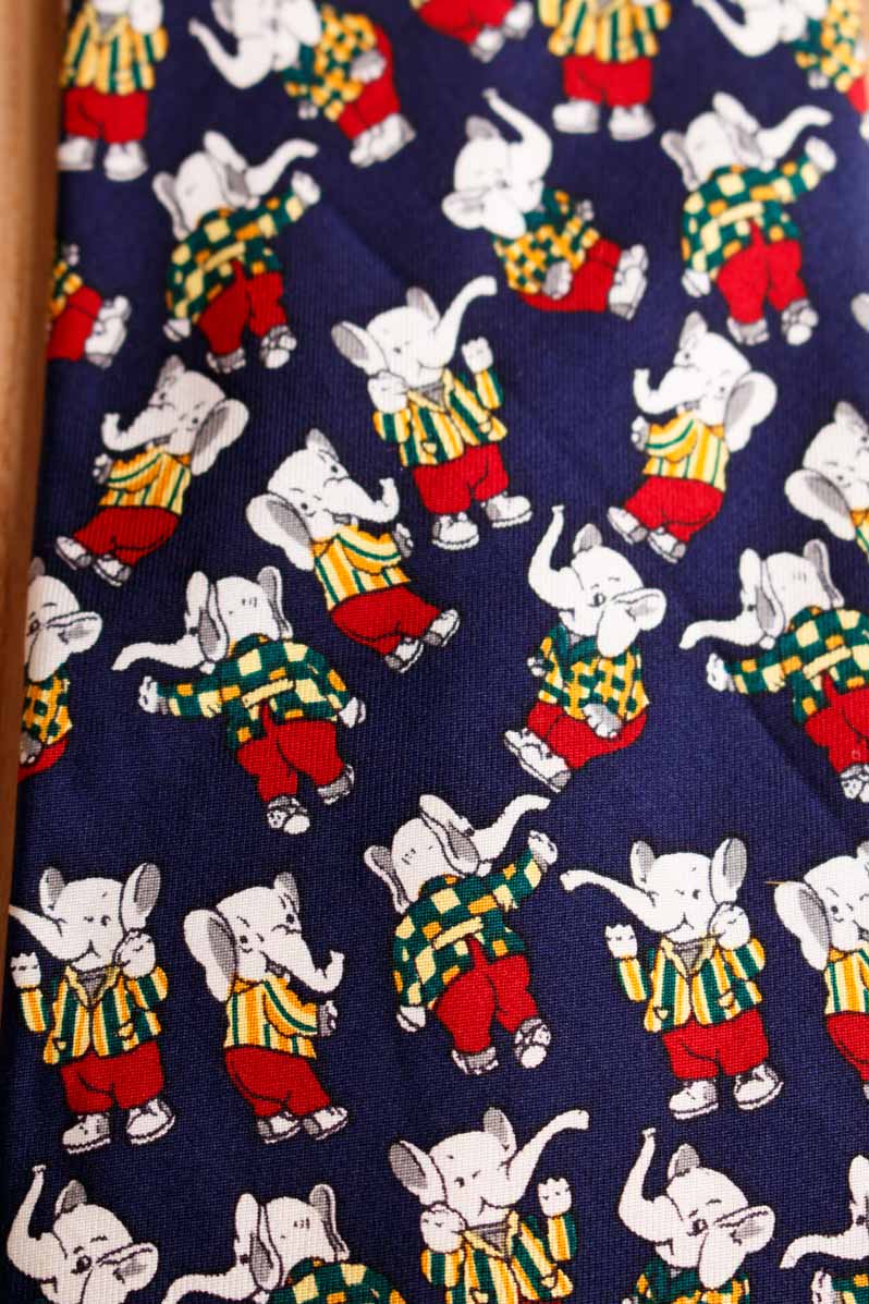 Vintage Schlips Elefanten