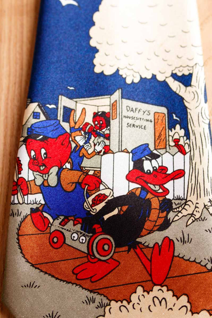 Vintage Comic Krawatte blau bunt