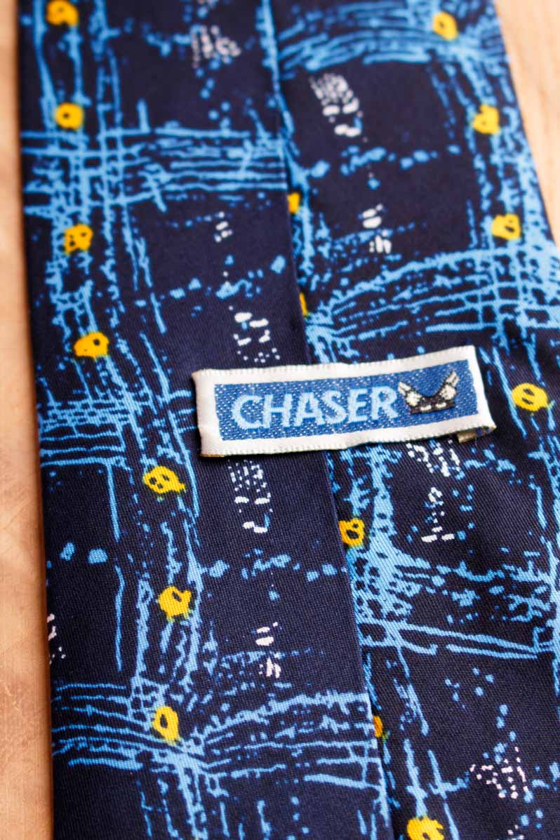 Vintage Krawatte blau Seide