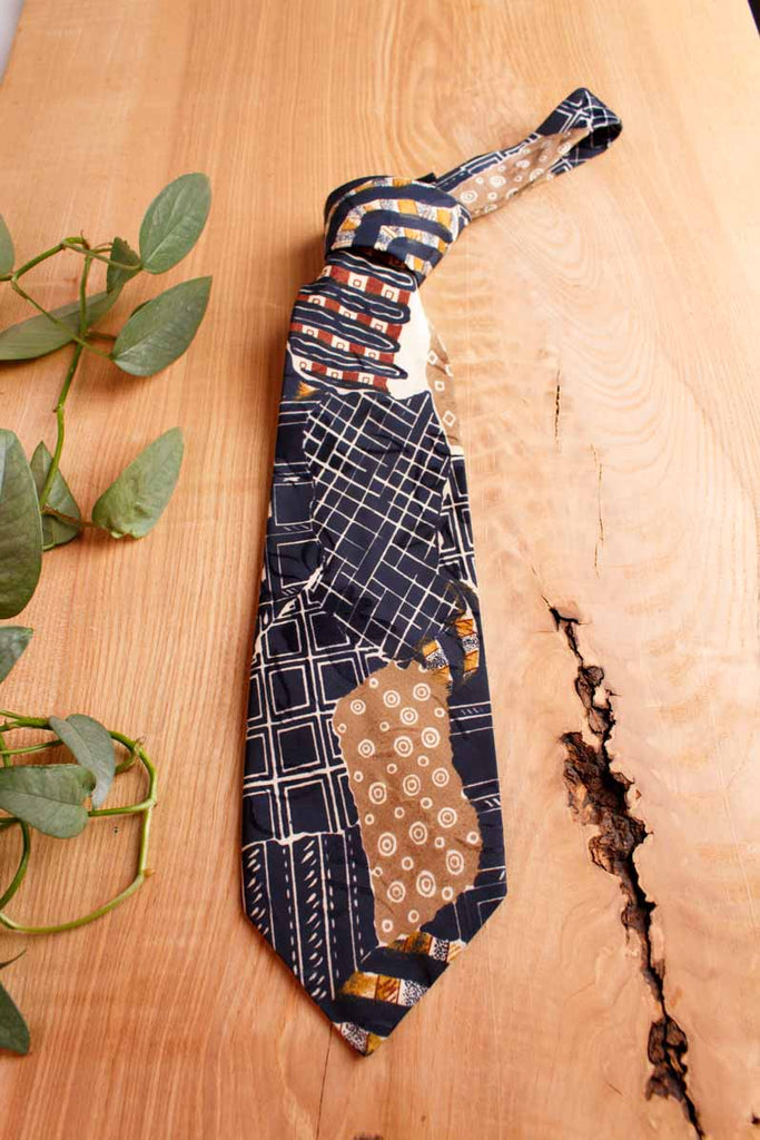 Vintage Krawatte beige Muster