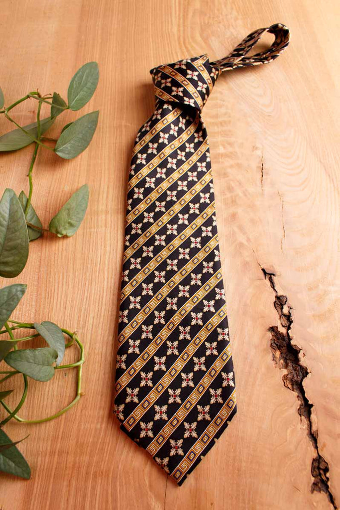 BOSS Krawatte schwarz gold