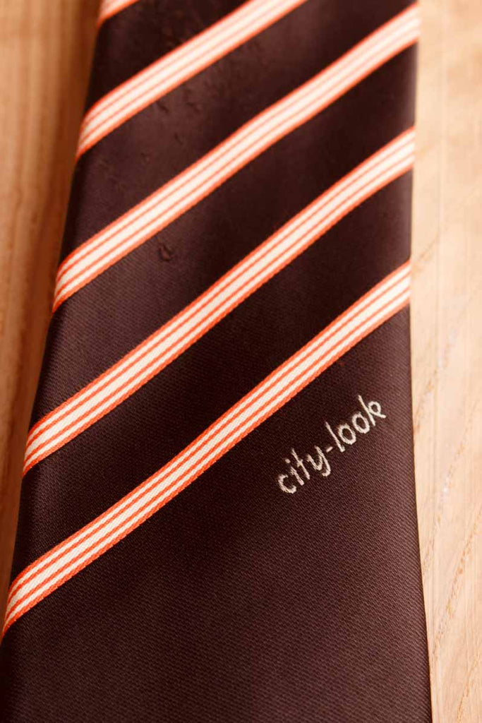 60s Krawatte braun Streifen