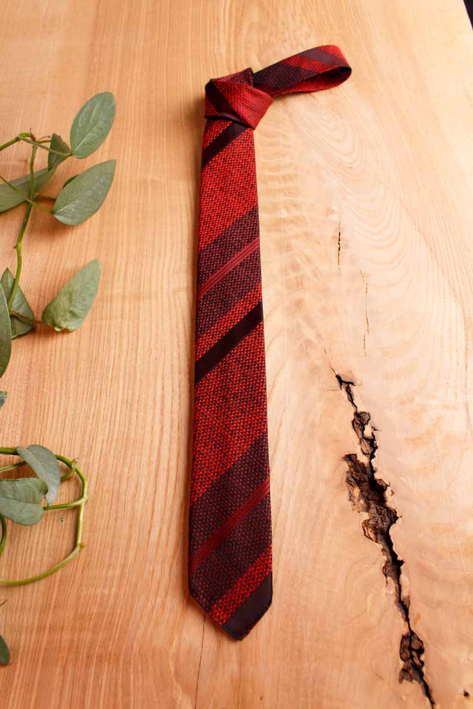 60s Krawatte rot Streifen